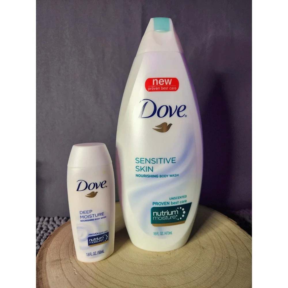 Dove Sensitive‎ Skin Body Wash 16 OZ~NEW OLD STOCK+Trial Size Bonus Included!